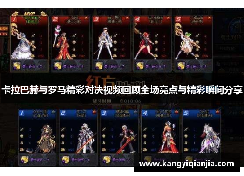 卡拉巴赫与罗马精彩对决视频回顾全场亮点与精彩瞬间分享